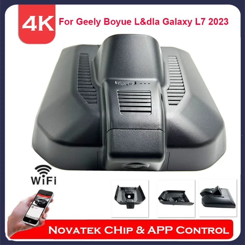 Dash Cam WiFi 4K Front and Back for Geely Boyue L, Atlas Pro, Galaxy L7 2023, DVR Auto Plug & Play with App Control