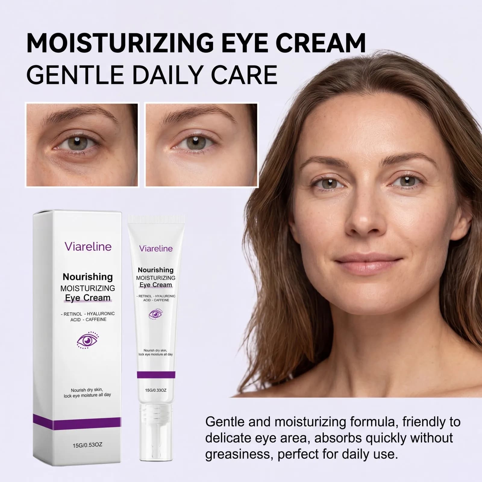 Crema Contorno Occhi al Retinolo: Favorisce una Pelle Più Liscia, Rassodante, Riduce il Gonfiore, Schiarisce le Occhiaie, Idratante per il Contorno Occhi