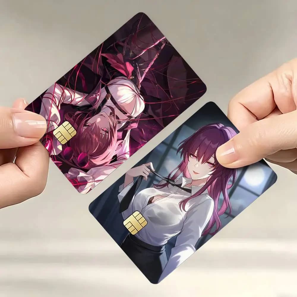 H-Honkai S-Star R-Rail Game Kafka Credit Card Skin Stickers For VISA Bank Bus Metro Access Card Protective Film Cover Sticker