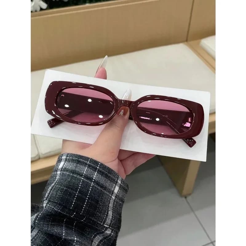 1 paio di occhiali da sole rettangolari di lusso leggero, design minimalista, eleganti occhiali da sole unisex con protezione UV400, nuovi occhiali