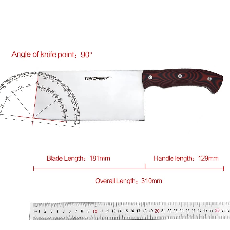 Chinese professional kitchen knife for meat chef, fish, slice vegetables, cutter, stainless steel butcher knife G10 14C28N