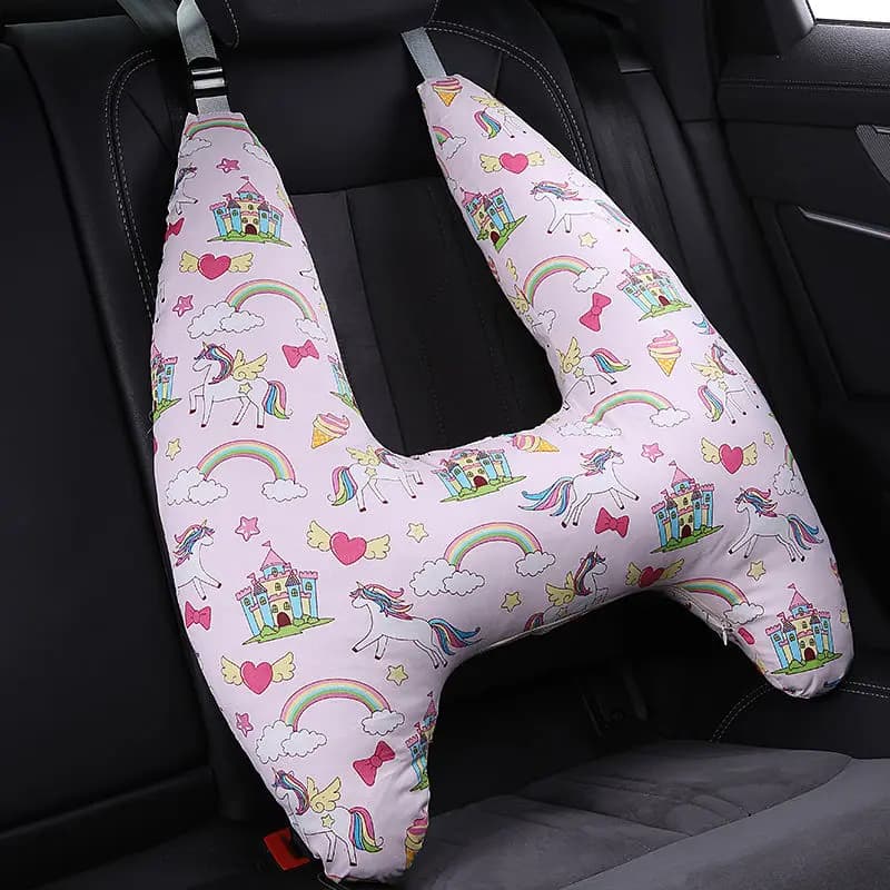 Simpatico supporto per la testa del collo del bambino con motivo animale, cuscino da viaggio per bambini a forma di U per seggiolino auto, cuscino per il collo di sicurezza per bambini