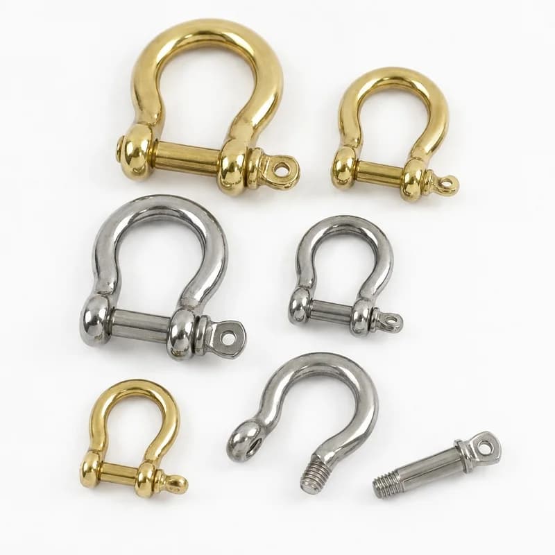 2/5 Pezzi Fibbie ad anello a D in metallo, in acciaio inossidabile / ottone, a forma di ferro di cavallo, per borse, cinture, moschettoni staccabili, accessori fai da te