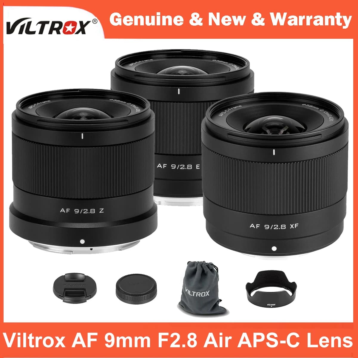 Obiettivo Viltrox 9mm F2.8 Air Ultra-Grandangolare con Autofocus per Sony E-Mount ZV-E10II A6400 Nikon Z-Mount Z30 Z6III Fuji X-Mount