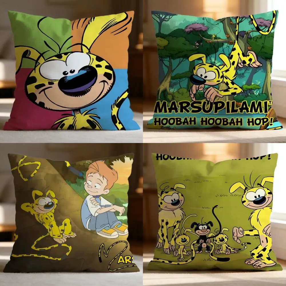 Fodera per cuscino M-MMarsupilami calda, morbida e lavabile, multiuso per divano, letto, viaggi e ufficio