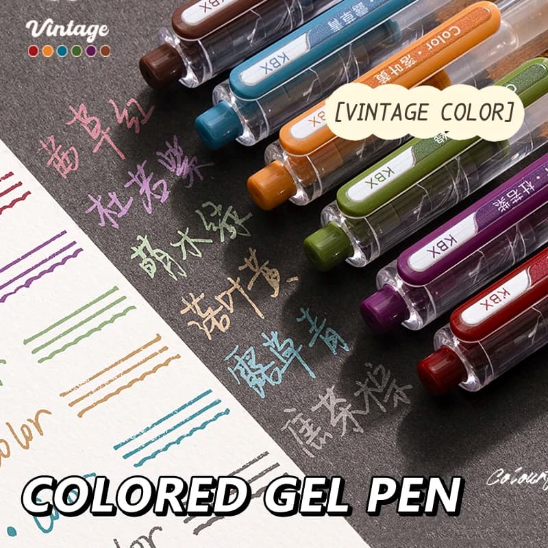 6 colori/set penna gel colorata vintage penne per pittura acrilica multicolore per diario studentesco marcatura disegno forniture di cancelleria