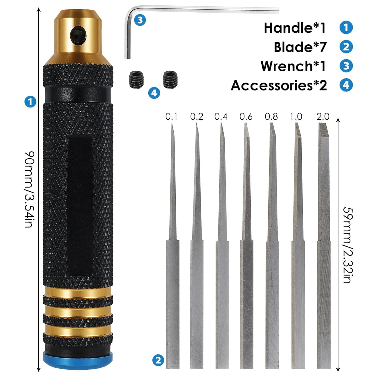 Model Scalpel With Blades Gundam Resin Carved Scribe Line Hobby Cutting Tool 7 Blades Tools for RC Auto/Droni Repair