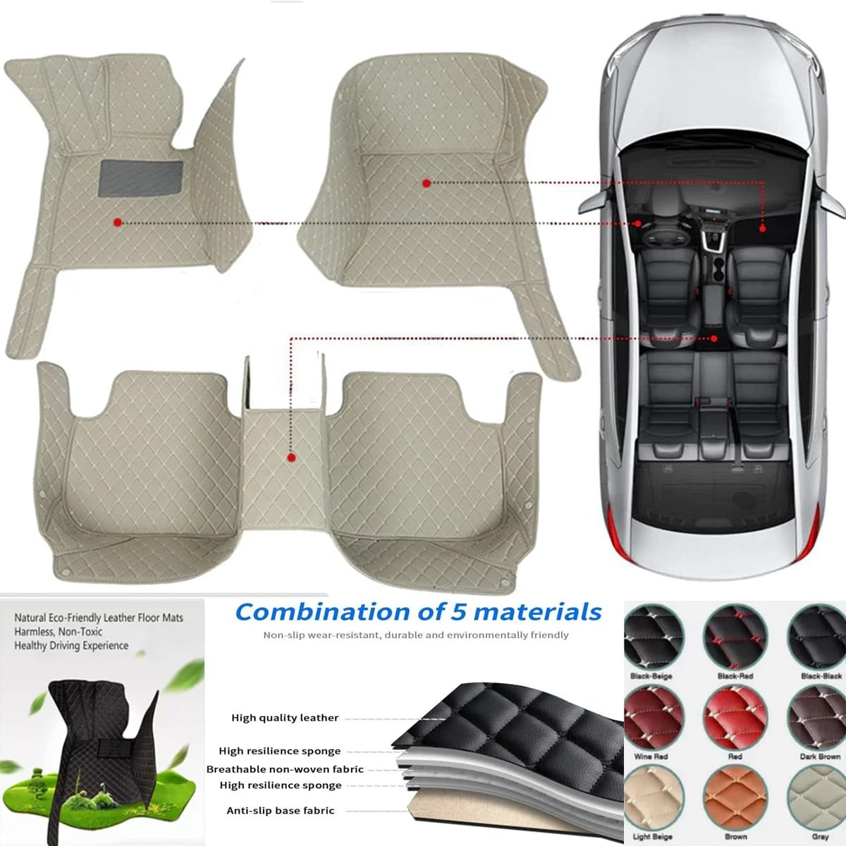 Tappetini per auto personalizzati impermeabili in pelle PU 3D per Hyundai Genesis G80 2020-2023 GV60 GV80 Genesis Coupe Accessori rivestimenti per pavimenti