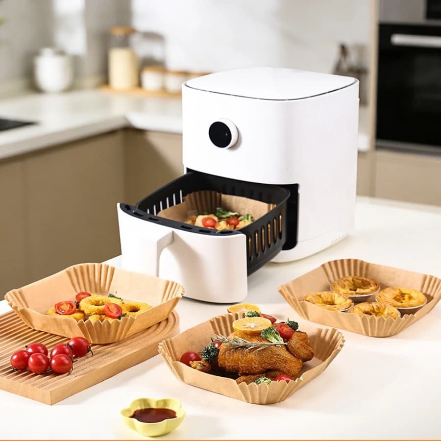 50/100/250 Packs of Non Stick Paper Lined with Air Fryer for Baking and Microwave Ovens Easy To Clean and Separate for Healthier Cooking