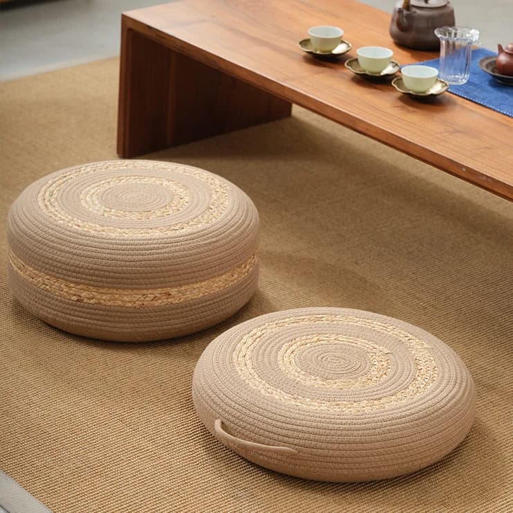 Thickened Zafu Floor Cushion Living Room Home Use Meditation Pad round Tatami Style Floor Pad for Tea Room And Balcony