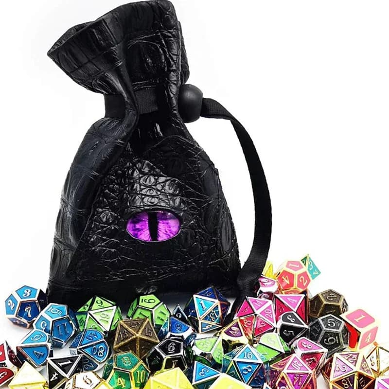 Sacchetto Porta Dadi con Cordoncino in Pelle PU, Custodia per Dadi D&D, Sacchetto Porta Carte Tarocchi e Oracoli, Regalo, Portamonete, Accessori per Gioielli