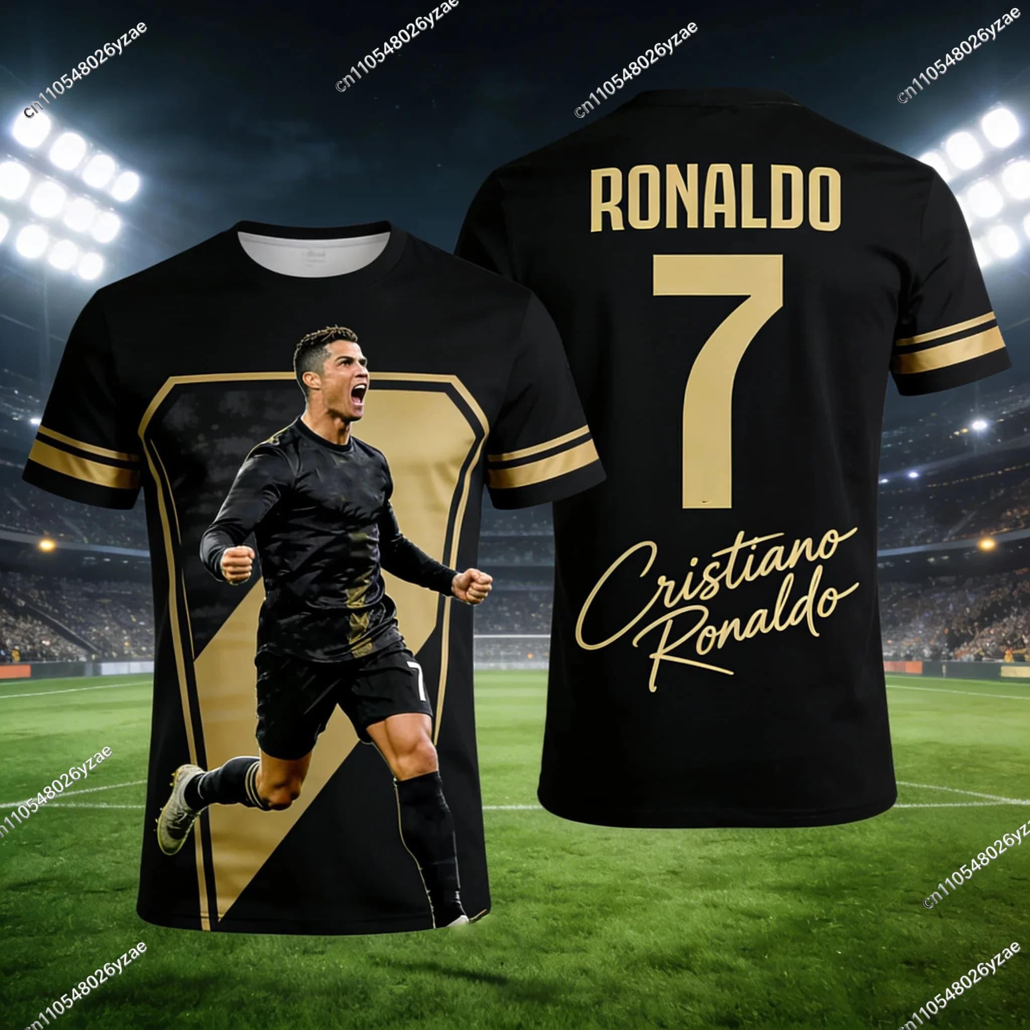 Maglia AI da Uomo GPT Ronaldo # Maglia da Calcio Edizione Speciale 7 per Uomo Donna Bambino, Maglietta Commemorativa da Calcio ad Asciugatura Rapida, Abbigliamento Sportivo