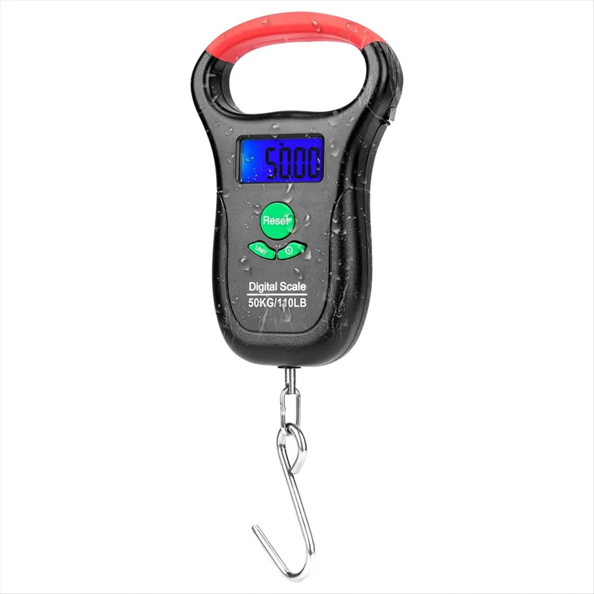 Pesca 50 kg Bilancia da pesca digitale LCD Bilancia portatile per bagagli da viaggio Strumenti da pesca con metro a nastro [cilae-17R]