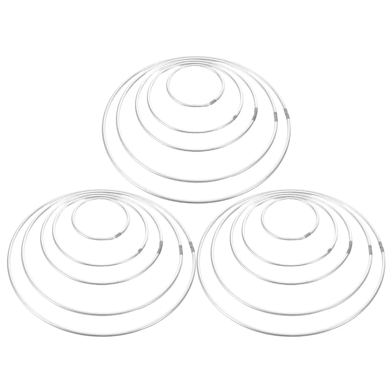 10Piece Silver Round Metal Hoops Lightweight for DIY Craft Projects Wreath Making Dream Catcher Home Decoration