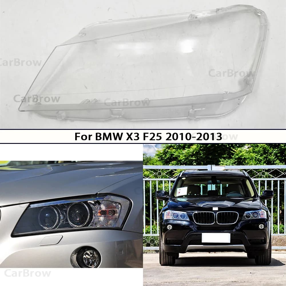 Copertura del faro Sostituisci lente originale per BMW X3 F25 2010 2011 2012 2013 Faro anteriore Lampada Borsette Paralume trasparente Maschera