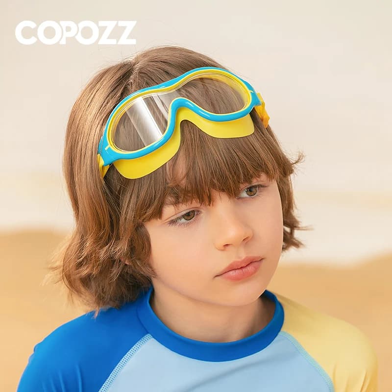 COPOZZ Adjustable swimwear for children Waterproof professional swimming glasses for children Anti-fog baby glasses with box