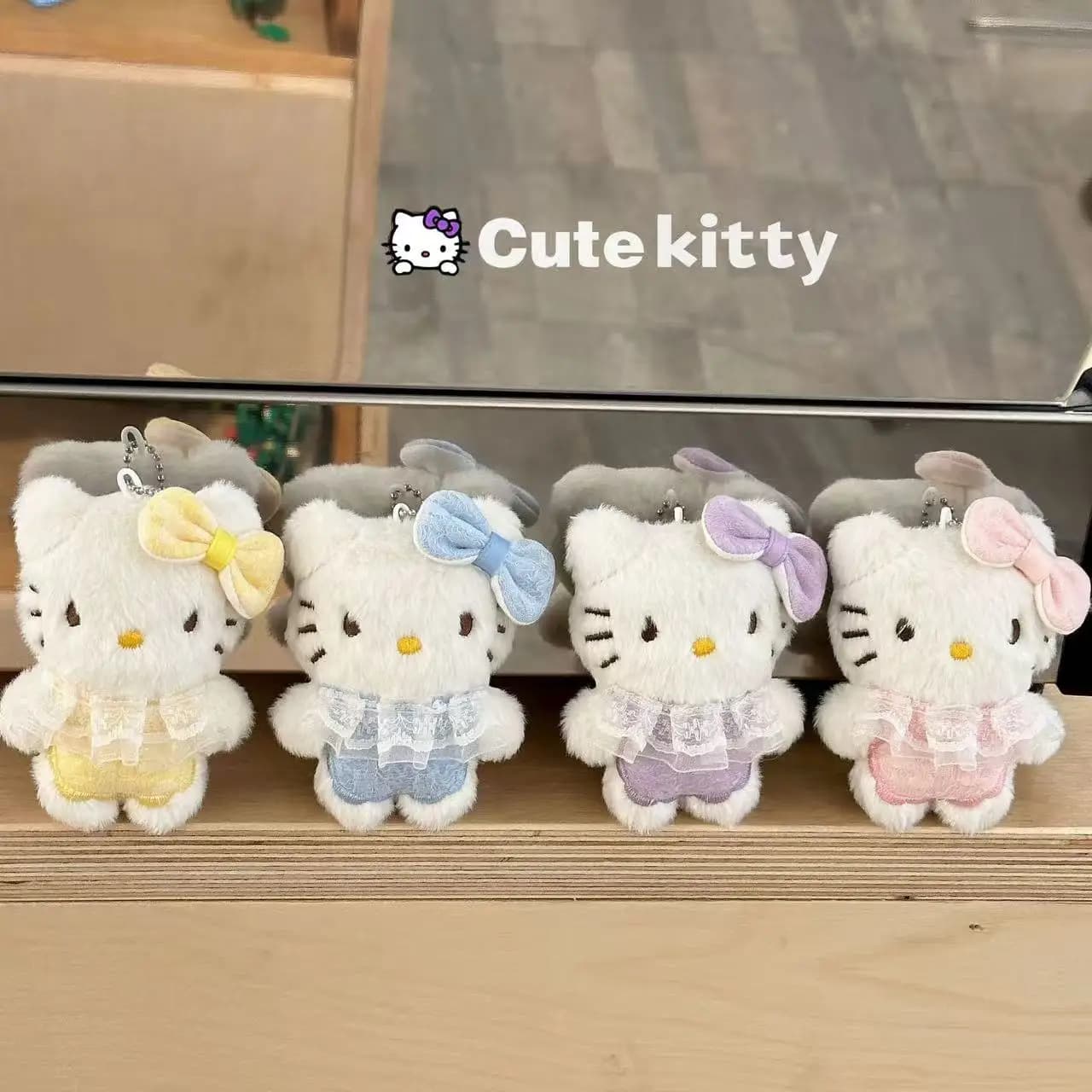 1/5 pezzi Sanrio Hello Kitty gonna carina ciondolo gatto peluche cartone animato gatto studente borsa accessori decorativi appesi