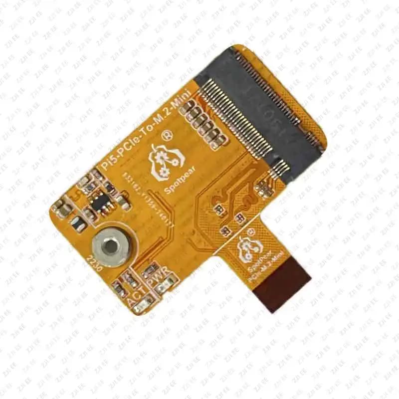Raspberry Pi 5 PCIE To M.2 NVME SSD Expansion Board Compatible with Official Active Cooler Mini HAT Board for Raspberry Pi 5