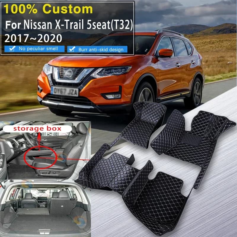 Tappetini RHD completi per Nissan X-Trail T32 2017 ~ 2020 5 posti Tappeto impermeabile Alfombra Para Auto Carpet Tappetini per auto Ca