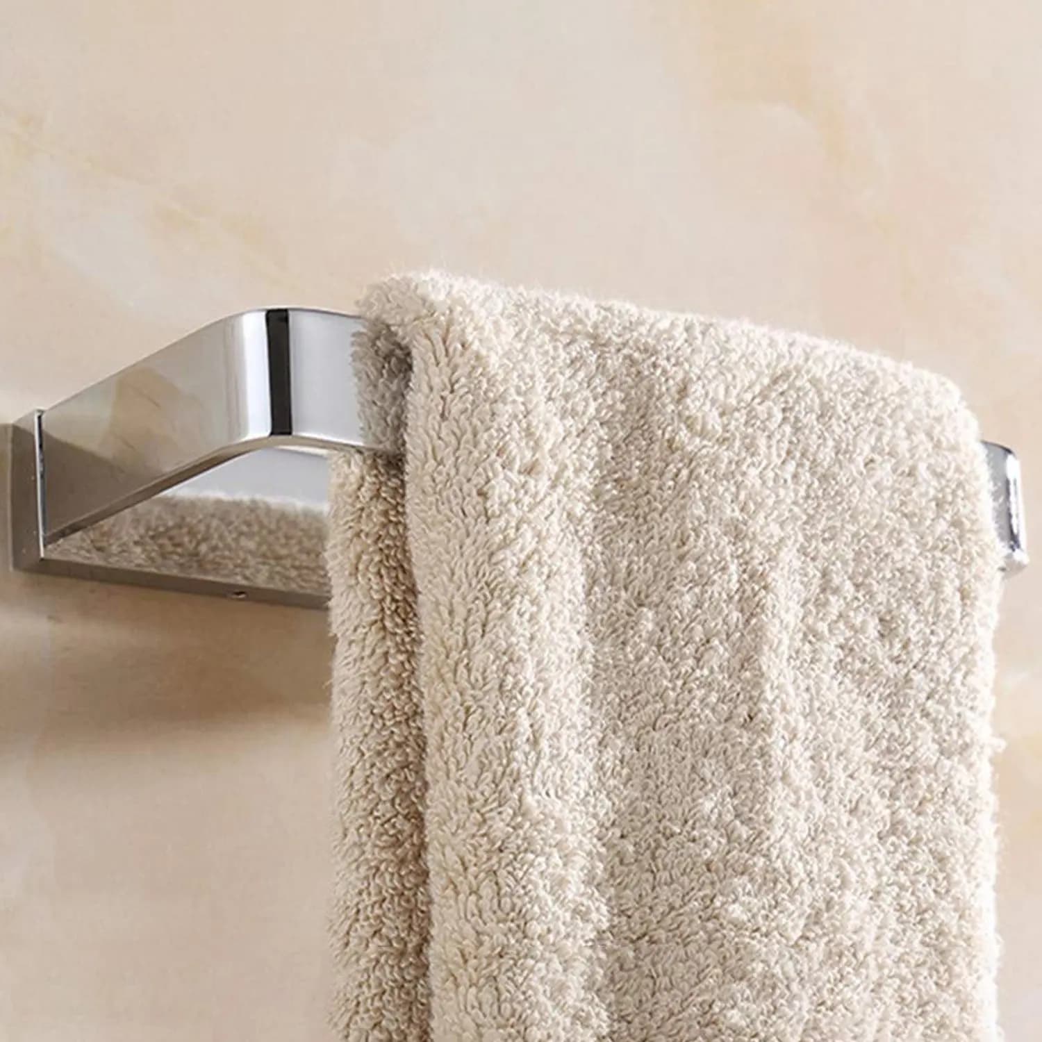AT44-Torta portasciugamani Ottone massiccio Superficie cromata lucida Accessori quadrati per bagno Portasciugamani a parete Appendiabiti da parete per bagno