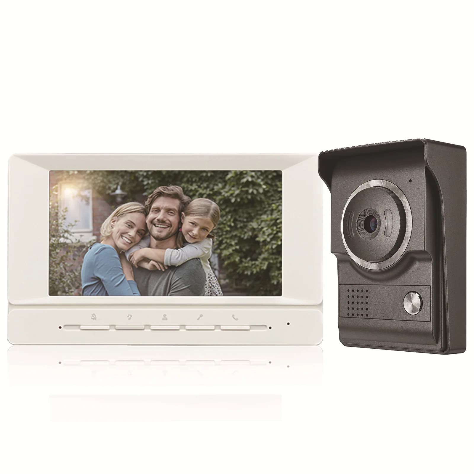 Schermo IPS da 7 pollici Videocitofono cablato Campanello visivo per porta Spioncino Videocamera per videocitofono