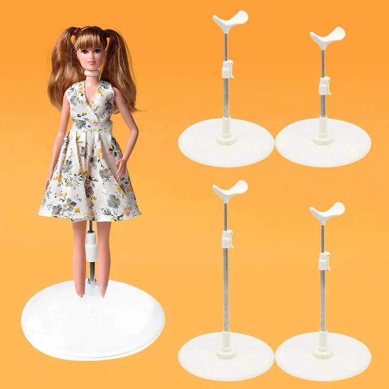 The New Hot-selling Adjustable Height Doll Stand White Plastic Display Stand Simplicity Versatile Compact and Portable
