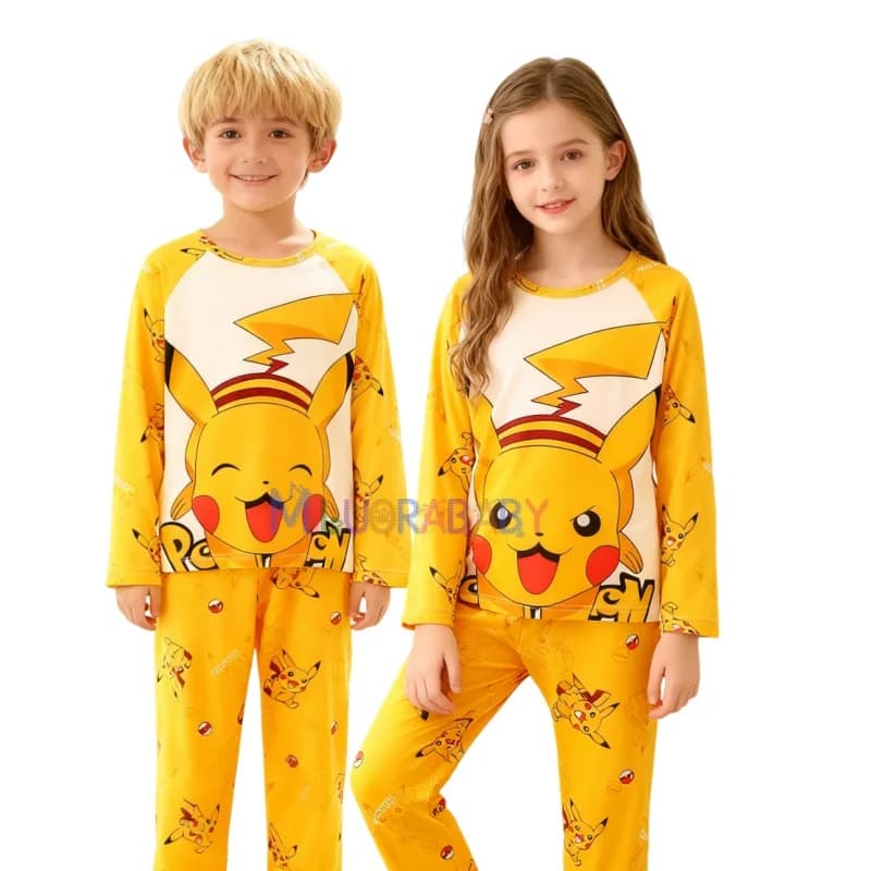Cartoon Children's Pajamas Set Spring Autumn Long Sleeved Pants Boys Girls Pullover Two-piece Homewear Set Sleepwear