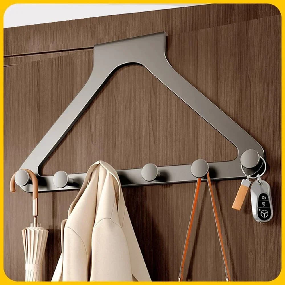 Carbon Steel Door Rear Hook Hanger Bedroom Corner Hanger Wardrobe Side Coat Rack No Punching Lengthening Door Top Clothes Rack