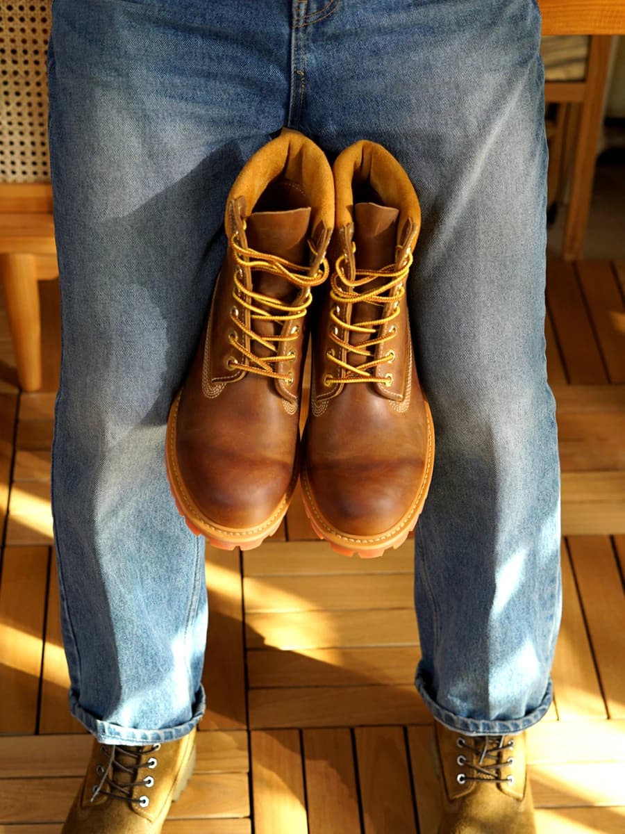 Trendy Gold Chelsea Boots Casual Versatile Men's Workwear Boots Stitched Rubber Sole round Toe Short Calf Leather Lined