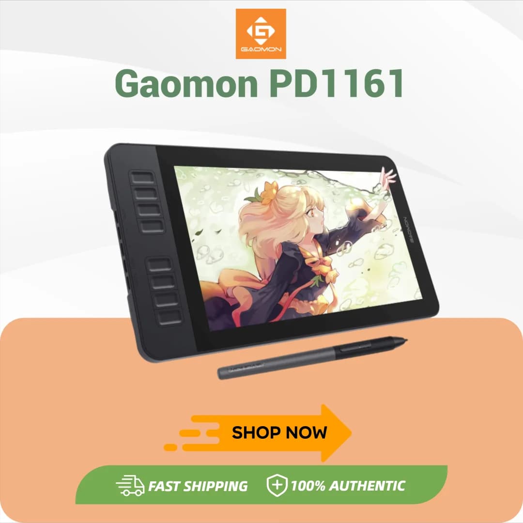 Tavoletta Grafica Gaomon PD1161 con Schermo da 11,6 Pollici, Display per Disegno con Penna, Pellicola Protettiva AG, Monitor Portatile Ideale per Artisti Principianti