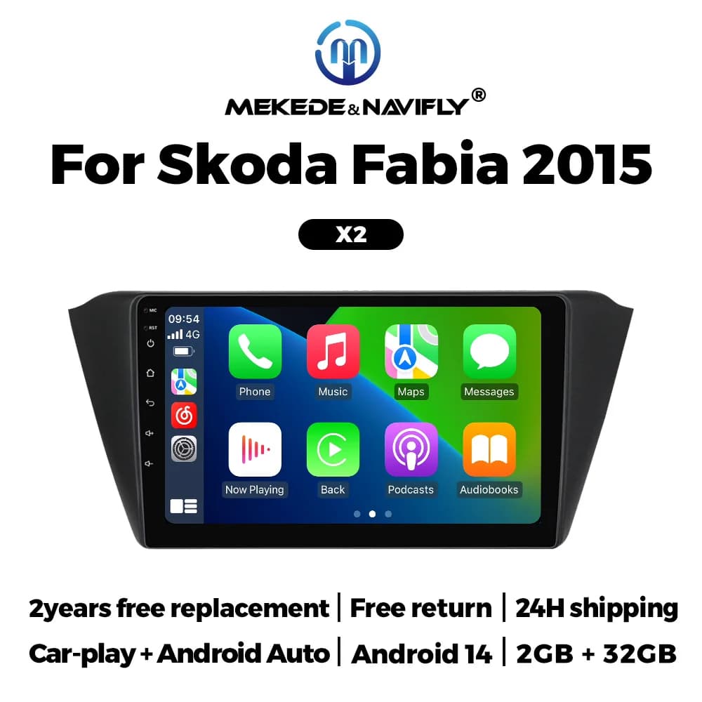 NaviFly 9 pollici 2 Din Wireless Carplay Android Auto Autoradio per Skoda Fabia 3 III 2015 2016 2017-2019 Lettore video multimediale
