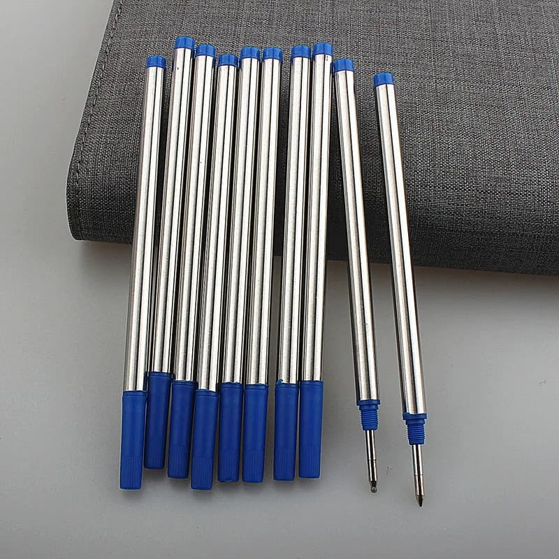 5/10PCS Porta Rotante Nera per Inchiostro blu Ricarica 0.5mm Pennino Ufficio Affari Scuola di cancelleria per ufficio Penna Roller ricariche