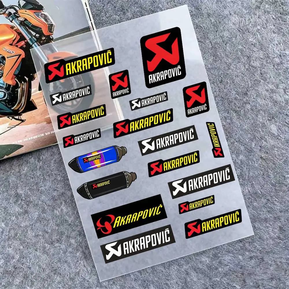 Adesivi Riflettenti AKRAPOVIC per Moto, Impermeabili in Vinile, per Casco, Serbatoio e Bici