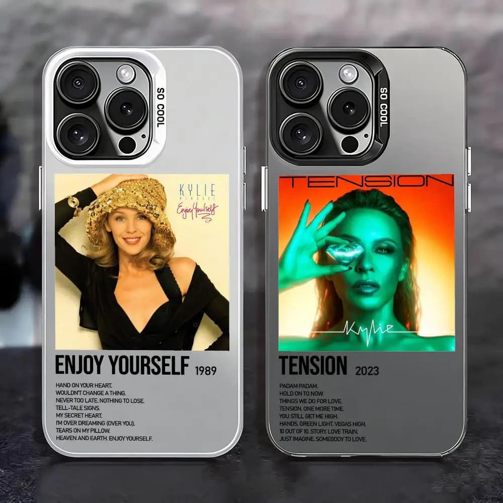 Phone Case Color Silver Case for iPhone 17 16 16e 15 14 13 12 11 Pro Max Plus Matte Shockproof Cover K-Kylie Minogue