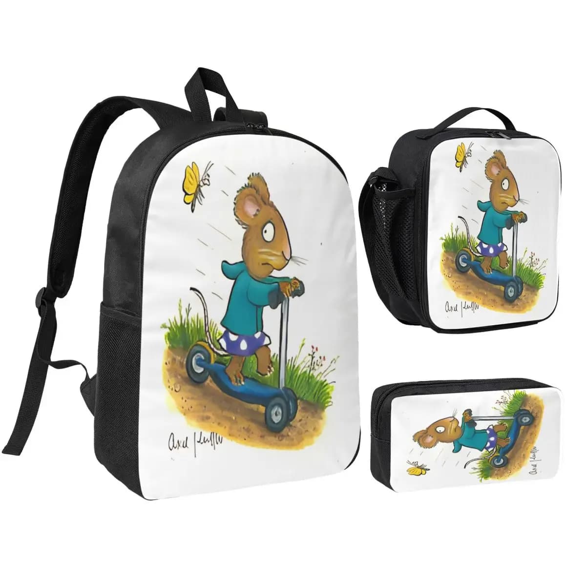 3Pcs Pips Posys merch Backpack Set for Boy Girl Pencil Boxes Bookbag Sets with Lunch Box For School Students Daypack