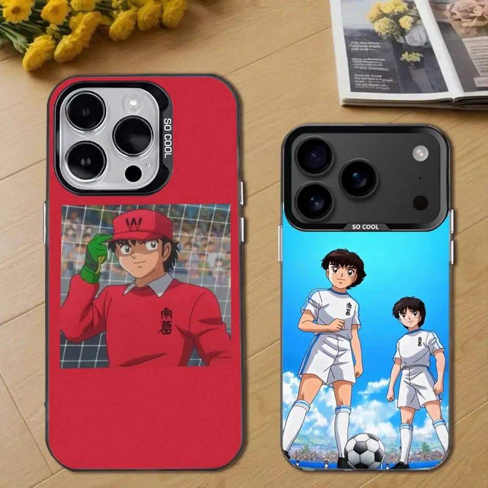 Custodia per telefono Cool C-Captain Tsubasa per iPhone 17,16,15,14,13,12,11,Pro,Max,Plus,E,Air,Mini Cover in Tpu nera