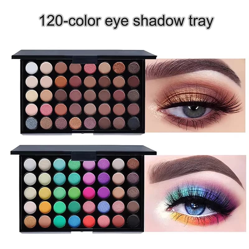 120 color eye maker Waterproof makeup Glitter nude shade palette opaque pigmented powder Pressed Cosmetic shiny eye shadow