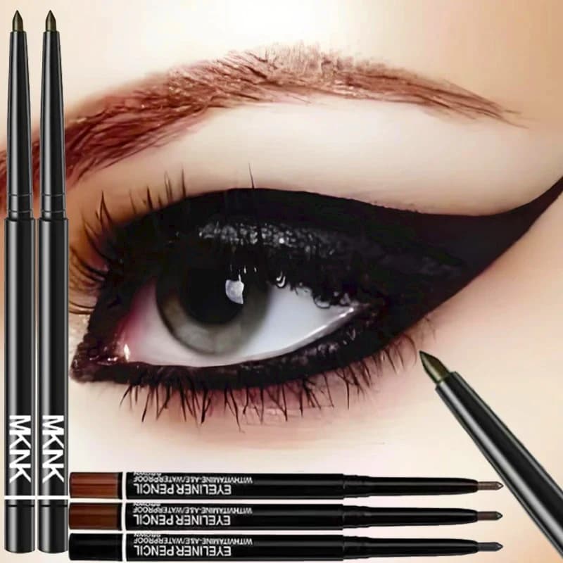 Set of 3 Hands Eyeliner Waterproof Black, Long Life, Smoky Umbrella Pen, Multifunction, Suitable for Beginners, for Eyebrows and Make Eyes
