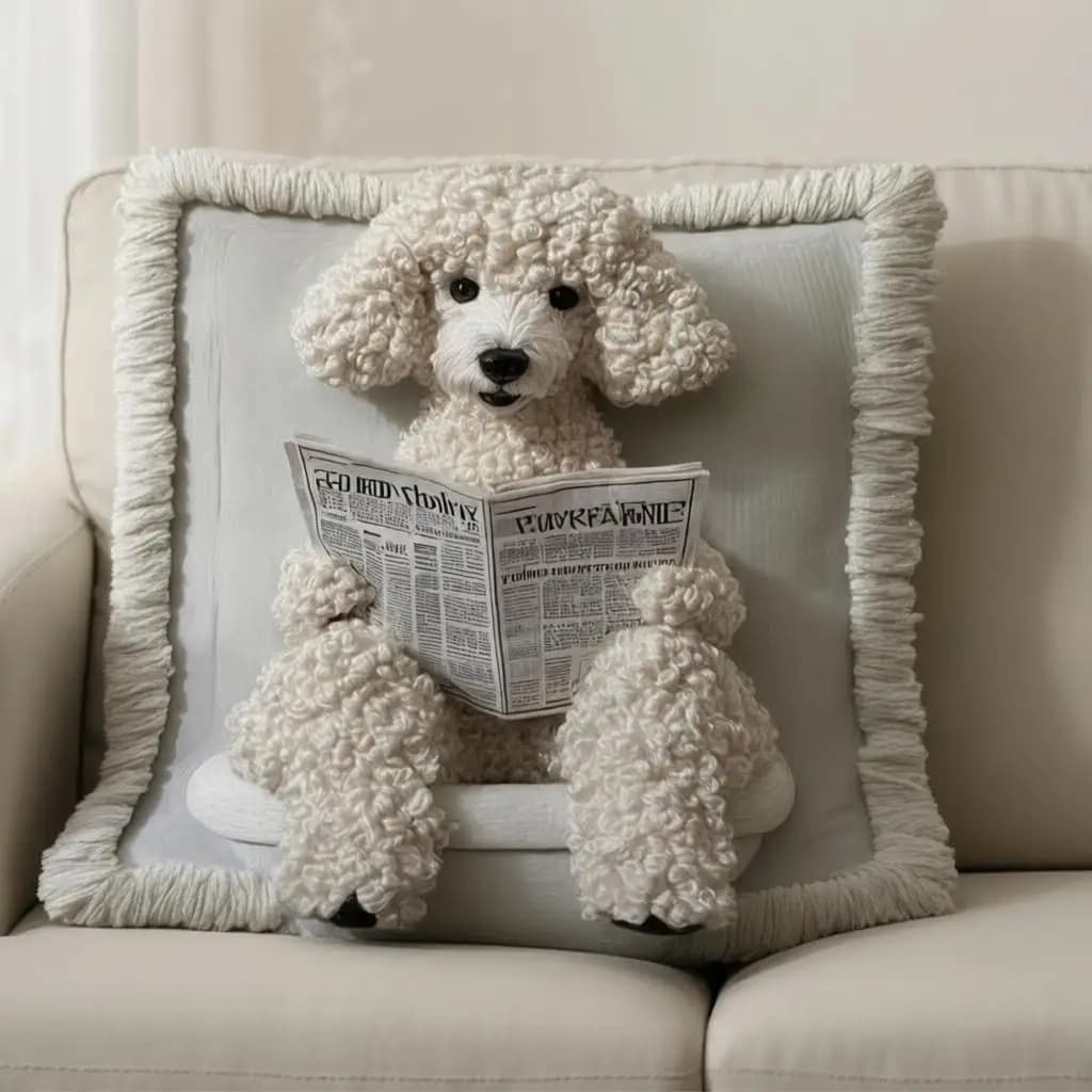 Adorabile federa per cucciolo 2D, divano del soggiorno, modello adorabile, fodera per cuscino, decorazione per la famiglia, federa morbida e creativa