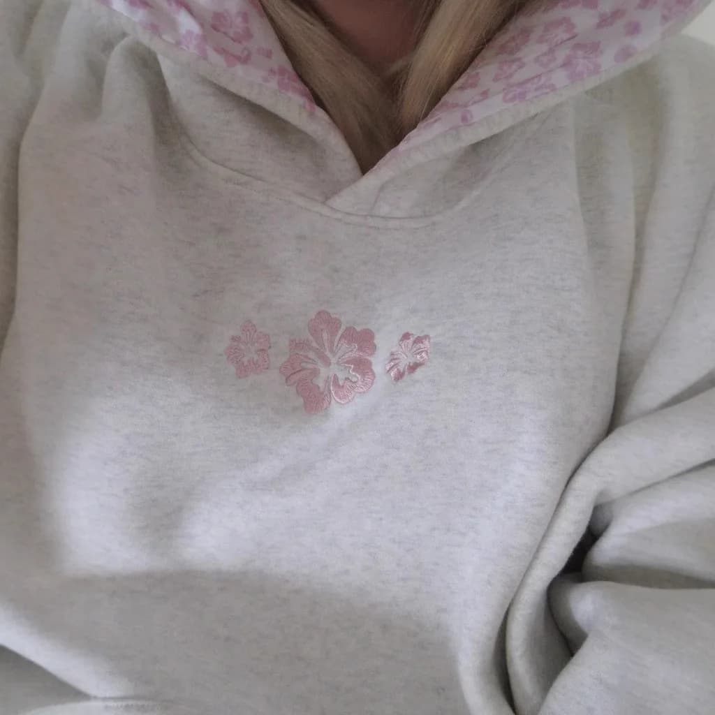 2025 Felpa ricamata con cappuccio Pullover Felpa a maniche lunghe Casual stile allentato Y2k Sudaderas De Mujer Moletom Femininos