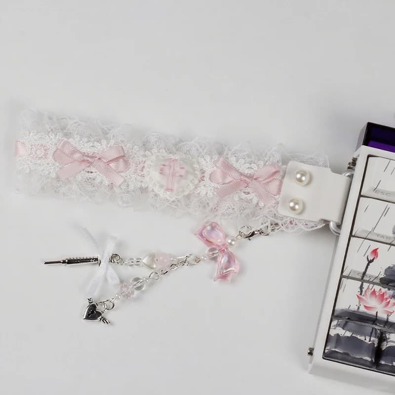 Nastro in Pizzo per Tastiera, Cinturino Universale per Tastiera Meccanica, Accessori Decorativi Personalizzati per Tastiera da Gaming e Ufficio