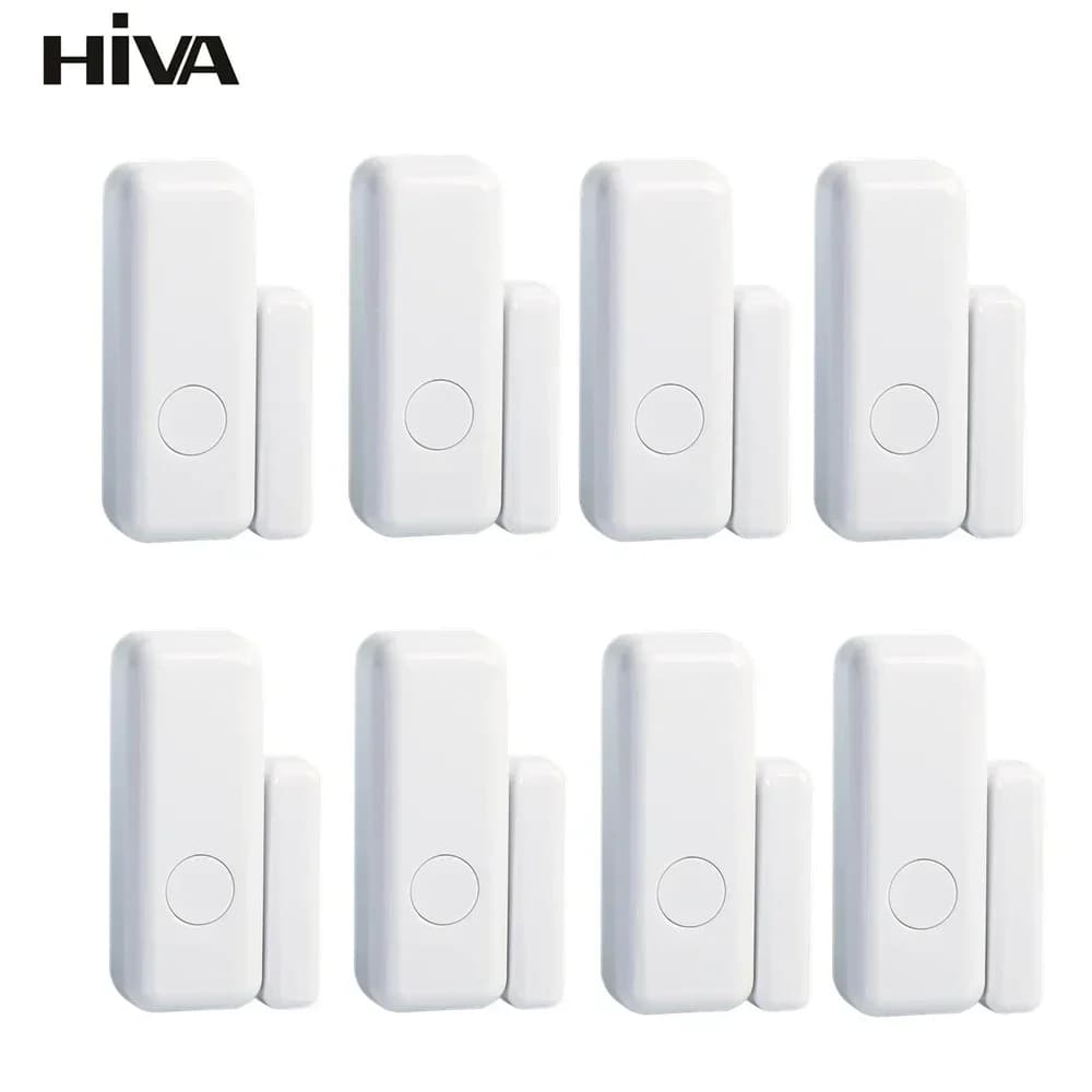 HIVA Sensore magnetico wireless per porte e finestre EV1527 Modalità di codifica RF 433 MHz per sistema di allarme di sicurezza domestica Kit di allarme antifurto domestico