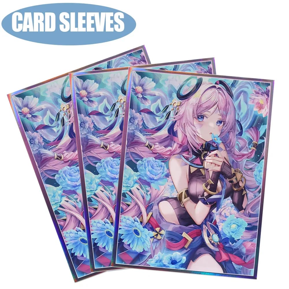 60 buste per carte anime olografiche 67x92mm protezioni per carte collezionabili per giochi da tavolo di dimensioni standard compatibili con le carte MGT/PKM/PTCG