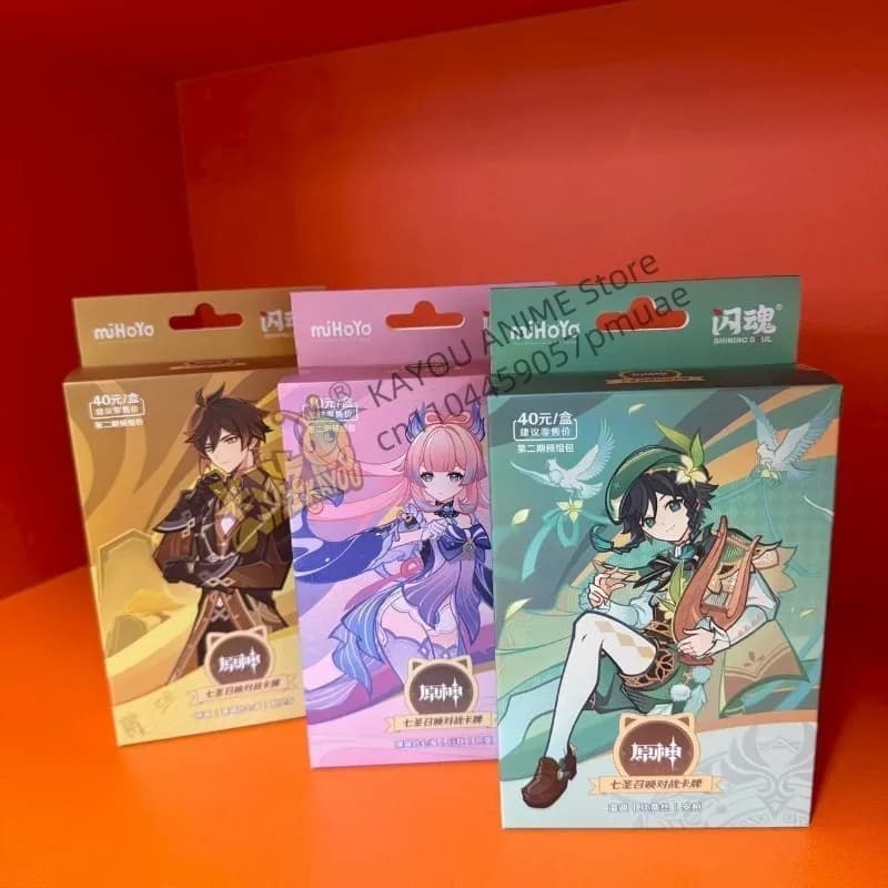 Genshin Impact Seven Holy Summons Battle Card Scatola originale autentica Collezione limitata Gioco di carte Regalo di carte per personaggi periferici