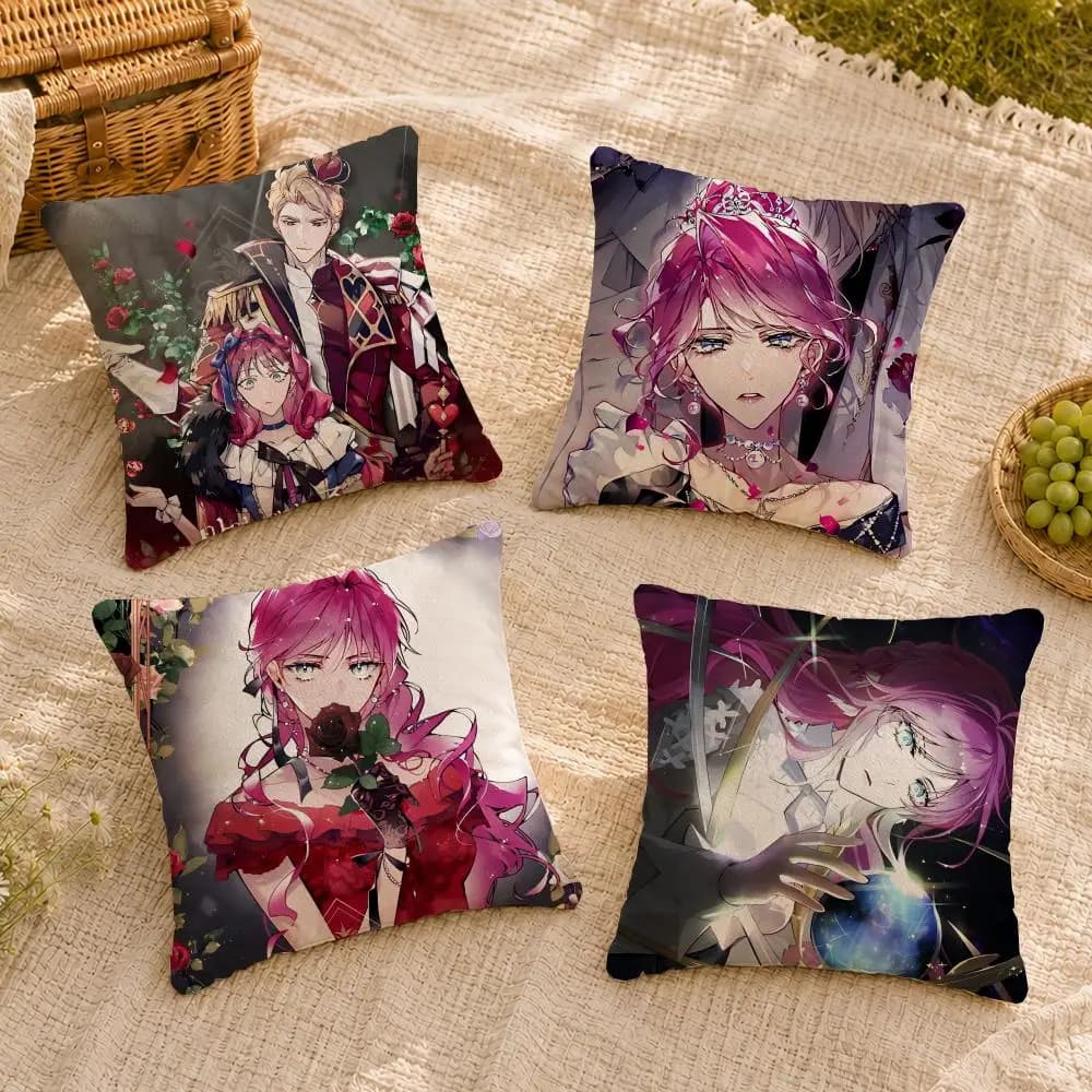 webtoon DITOEFTV NTD Cushion Cover Soft Short Plush Throw Pillow Cover Washable Skin Friendly Sofa Living Room Decor