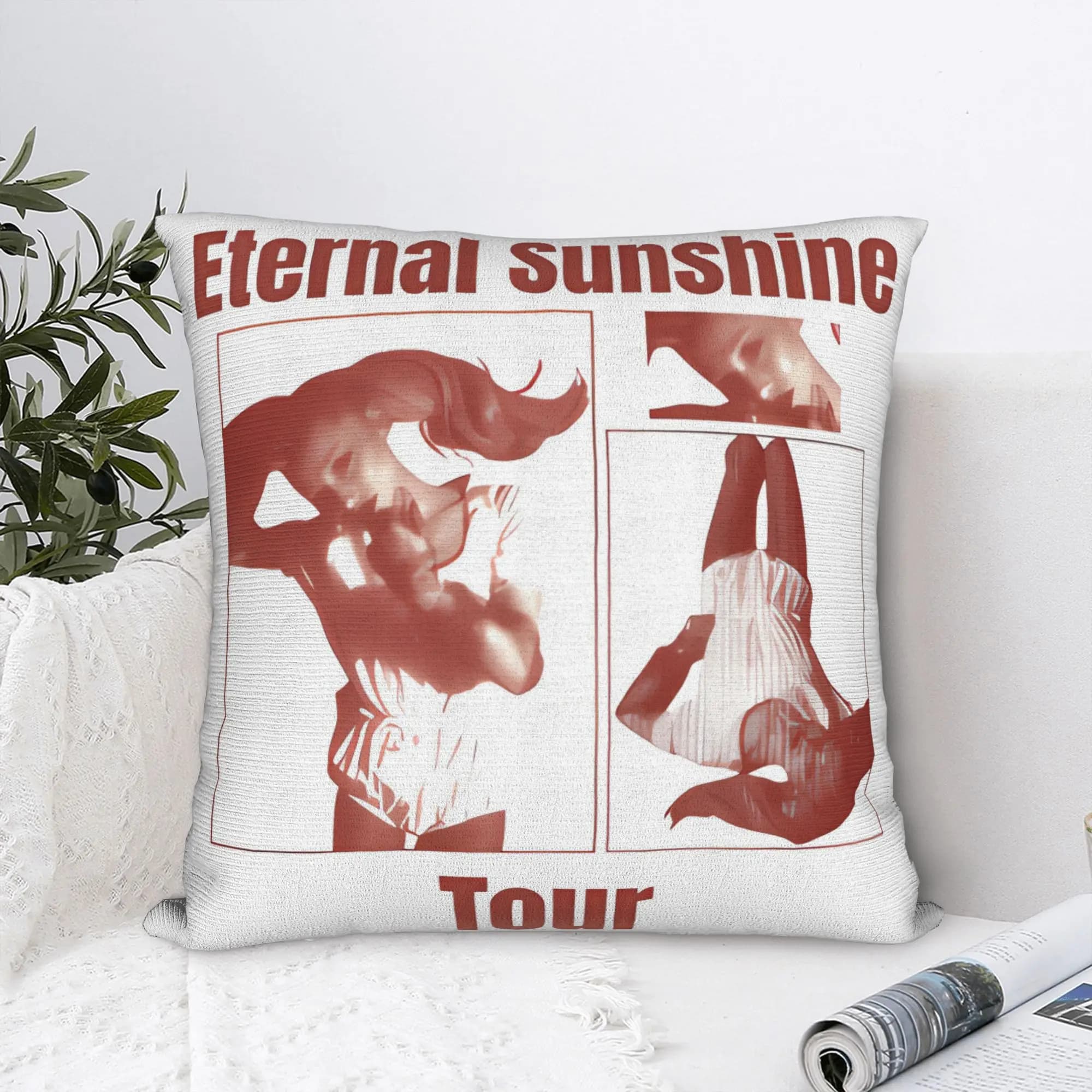 Arianas Grandes Eternal Sunshine Tour 2026 Pillow Case Graphic Pillow Cover For Sofa Couch Bed Living Room Vintage Pillowcases