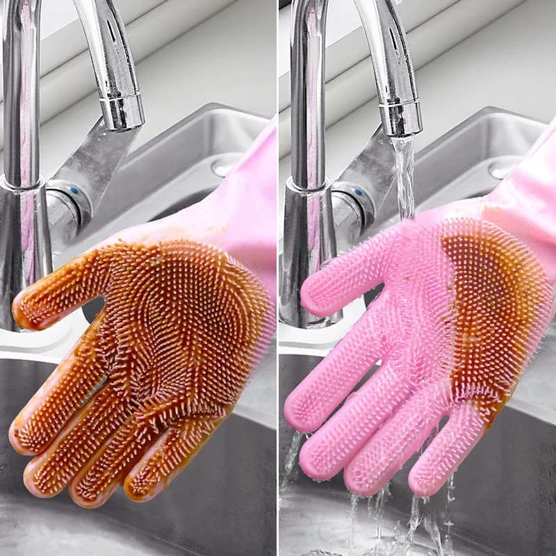 Multifunctional Silicone Gloves for Kitchen Dishwashing Pet Dog Cat Bath Shower Shampoo Beauty Cleaning And Massage