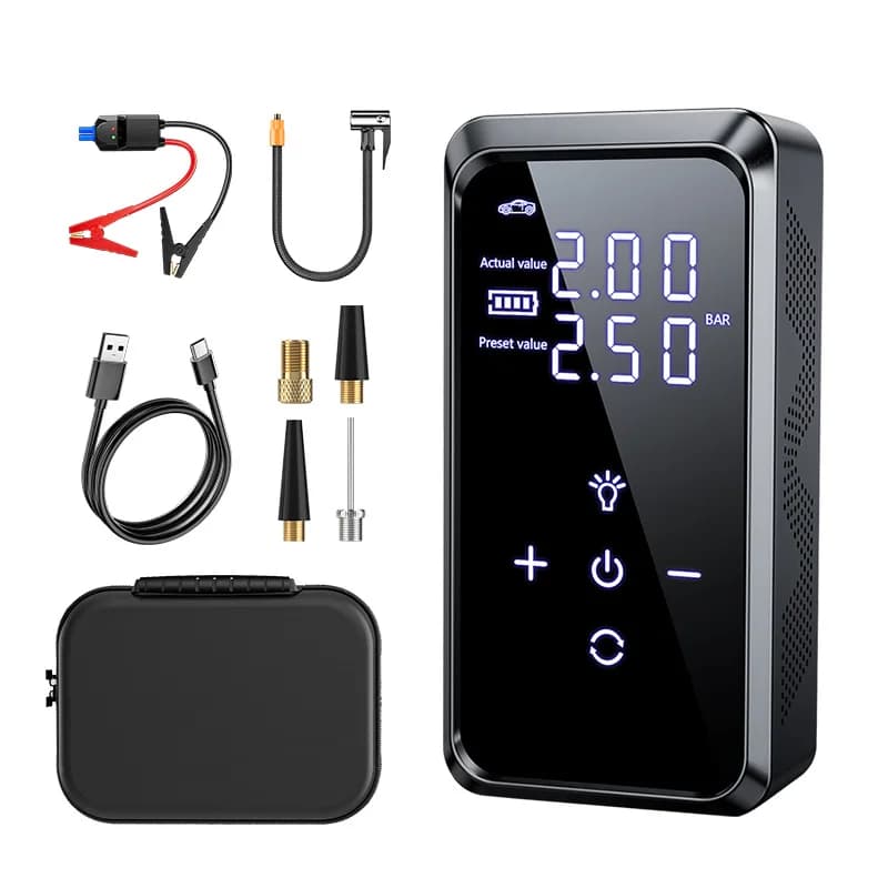 12v Portable Air Pump and Jump Starter 4 In 1 Multifunction Peak current 1000A Car Battery Jump Starter and Tire Inflators