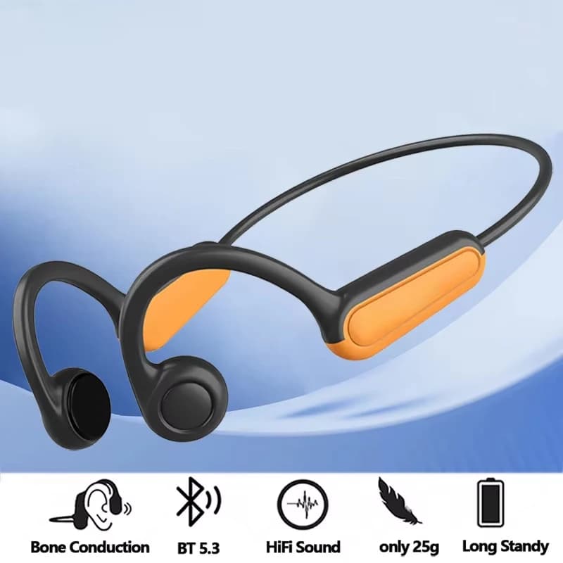 Nuove cuffie sportive a conduzione ossea reale Auricolari wireless Cuffie compatibili con Bluetooth Vivavoce con microfono per la corsa