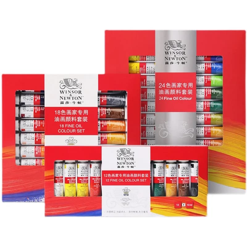 WINSOR & NEWTON 12/18/24 colori Set di colori ad olio Tubo da 12 ML Pigmenti per pittura fine Forniture artistiche a colori professionali Artista Principianti